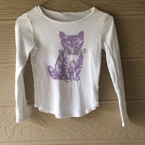 Old Navy girls sz8 long sleeve cat w/mustache CUTE